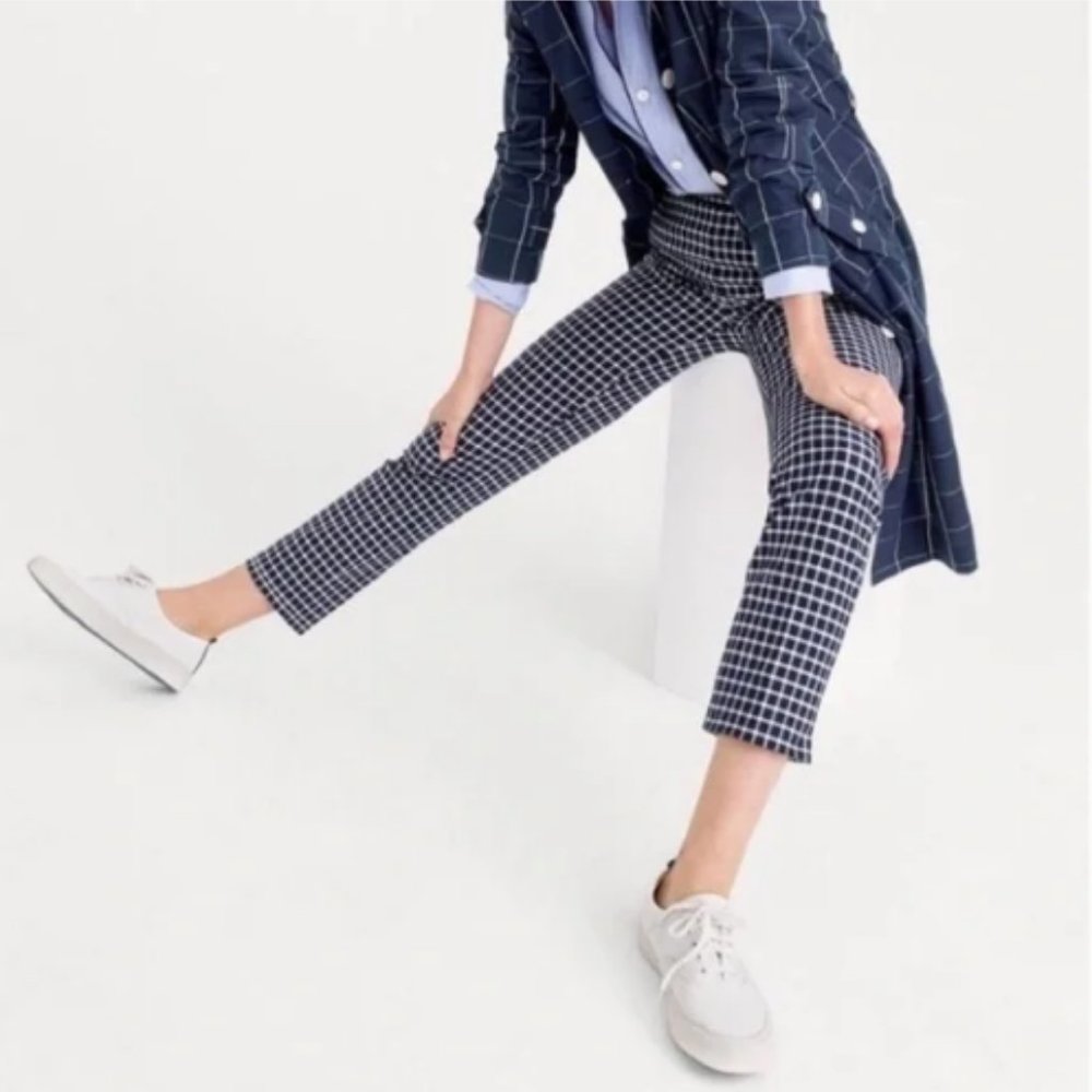 J. Crew Navy Checkered Pants